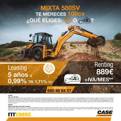 La mixta que te mereces ya está aquí: CASE 580SV (100CV) 