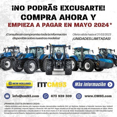 Compra ahora tu tractor New Holland y empieza a pagar en mayo de 2024
